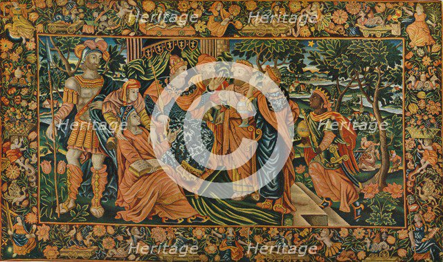 'Visit of the Magi to Herod: Elizabethan Petit-Point Panel', c16th century. Artist: Unknown.