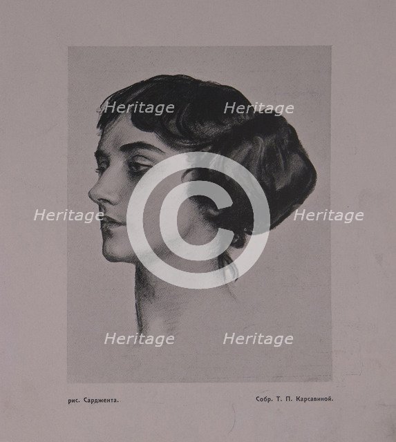 Portrait of the Ballet dancer Tamara Karsavina (1885-1978), 1914.