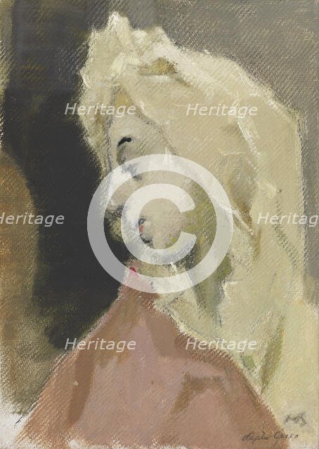Profile of Madonna, after El Greco (Profile of Mary Magdalen), 1943. Creator: Helene Schjerfbeck.