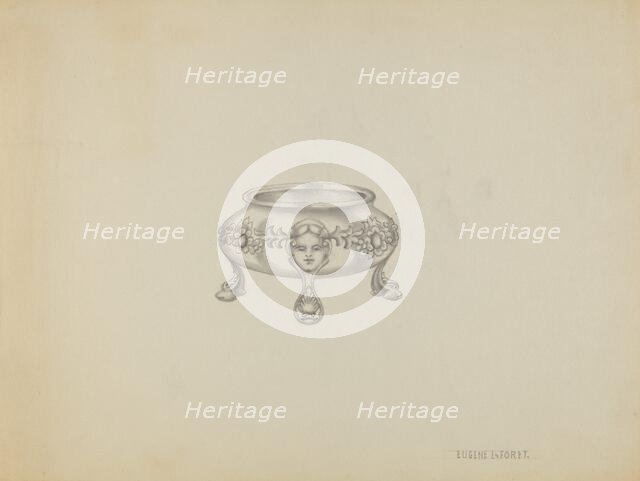 Silver Trencher Salt, c. 1936. Creator: Eugene La Foret.