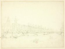 Study for West India Docks, from Microcosm of London, c. 1809. Creator: Augustus Charles Pugin.