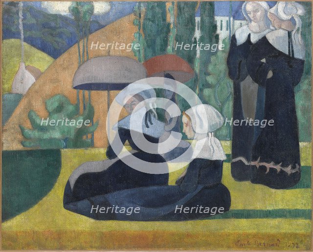 Breton Women with Umbrellas.