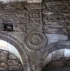 Decorative details inside the church of Santa Maria del Naranco.