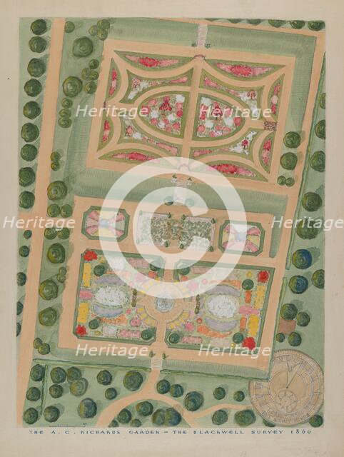 A. C. Richards Garden, c. 1936. Creators: Gilbert Sackerman, William Merklin.