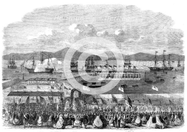 Laying the foundation-stone of the Albert Harbour, Greenock, 1862. Creator: Unknown.