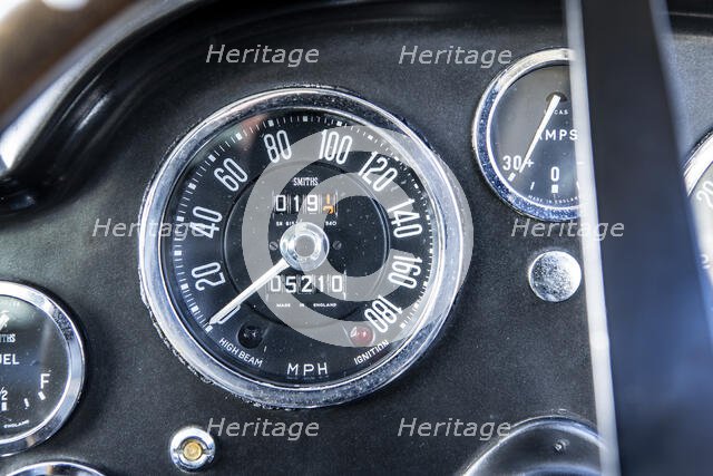 Speedometer of a 1961 Aston Martin DB4 GT SWB lightweight. Creator: Unknown.