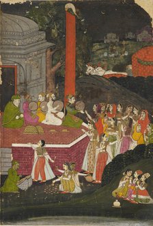 Women visiting the tomb of a maz'ar, or Muslim holy man, at night, late 18th century. Artist: Unknown.