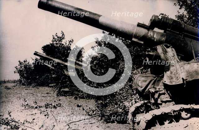 Artillery in position around Voronezh, south western Russia, 1943. Artist: Unknown