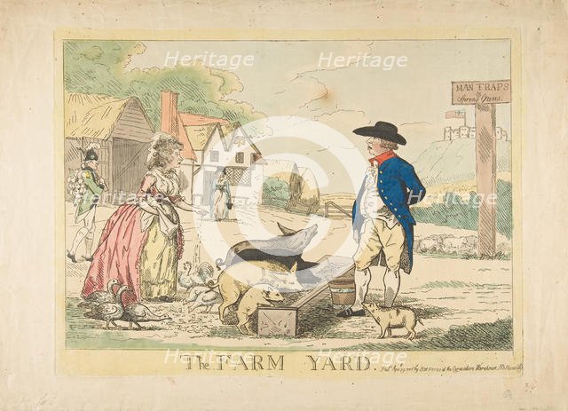 The Farm Yard, April 29, 1786. Creator: Attributed to Henry Kingsbury (British, active ca. 1775-98).
