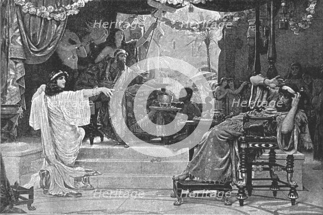 ''Pictures of the Year VIII, Esther denouncing Haman to Ahasuerus', 1888. Creator: Ernest Normand.