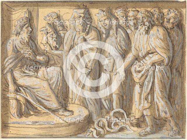 Moses and Aaron before Pharaoh, with the Rods Turned into Serpents. Creator: Luigi Ademollo.