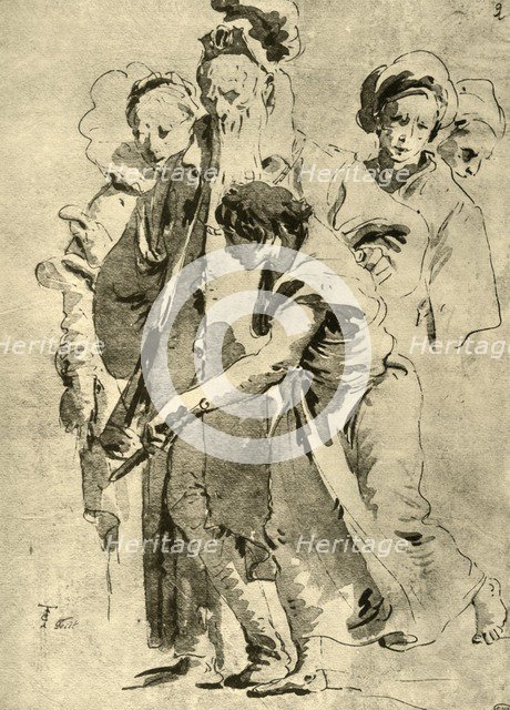 'Group of Figures', mid 18th century, (1928). Artist: Giovanni Battista Tiepolo.