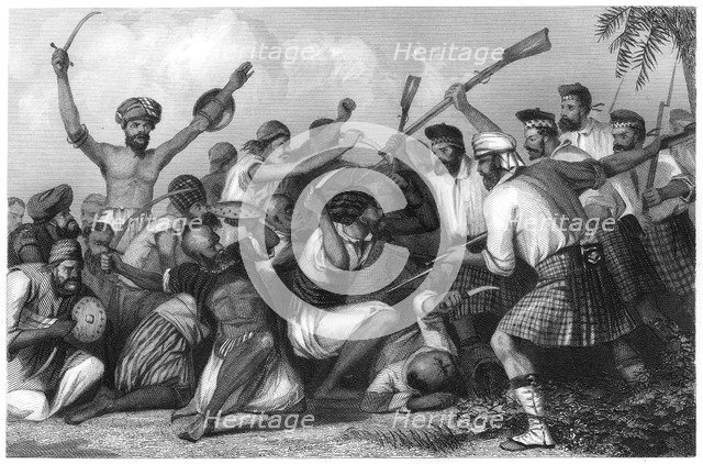 'Conflict with the Ghazees before Bareilly, 6 May 1858', (c1860). Artist: Unknown