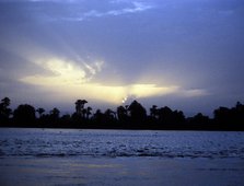 River Nile at sunset, Egypt. Artist: Unknown