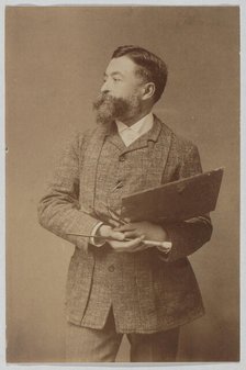 Three-quarter Length Portrait of Thomas Nast Holding Palette and Brush, ca. 1888., ca. 1888. Creator: Unknown.