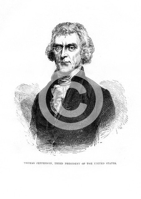 Thomas Jefferson, third President of the United States, 1872. Artist: Unknown