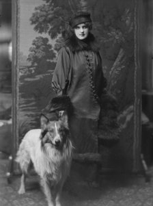 Phillips, Norma, Miss, with dog, portrait photograph, 1914 Nov. 28. Creator: Arnold Genthe.