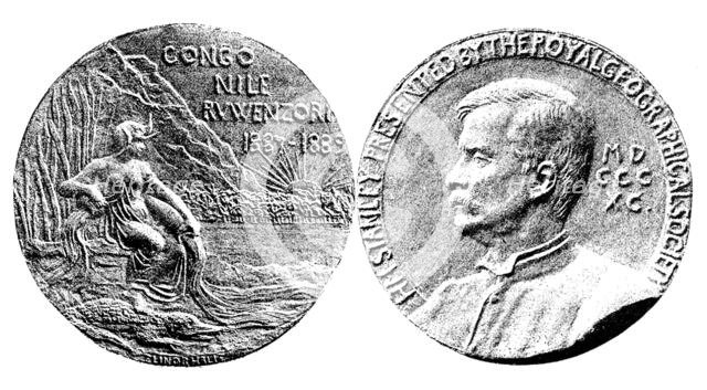 Gold Medal given to Mr. Stanley by the Royal Geographical Society, 1890. Creator: Unknown.