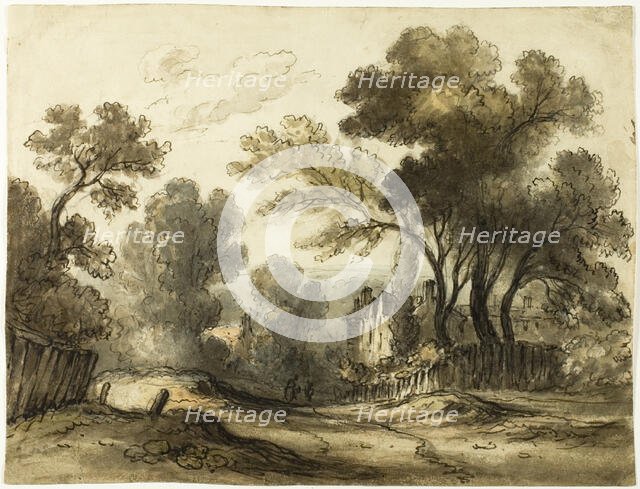 Dirt Road Landscape (recto), n.d. Creator: James Robertson.