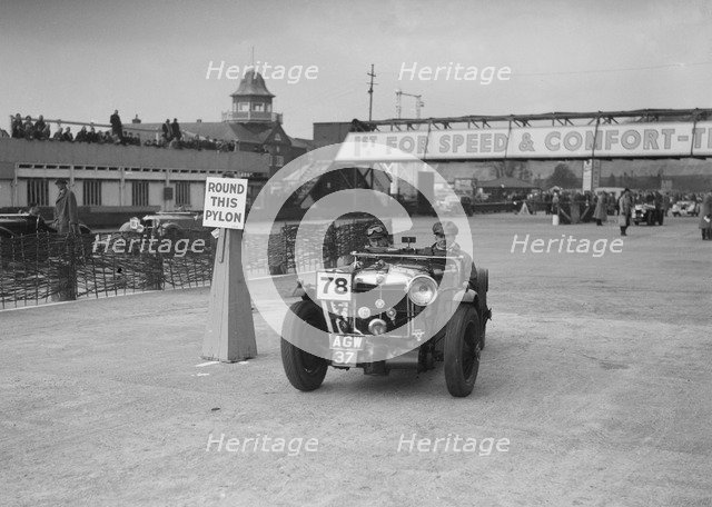 MG K3 competing in the JCC Rally, Brooklands, Surrey, 1939. Artist: Bill Brunell.