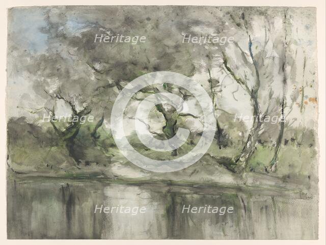 Trees on the water's edge, 1915. Creator: Pieter H.J.J. Ras.