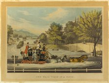 The Mail Coach in a Flood, 1827. Creator: F Rosenbourg.