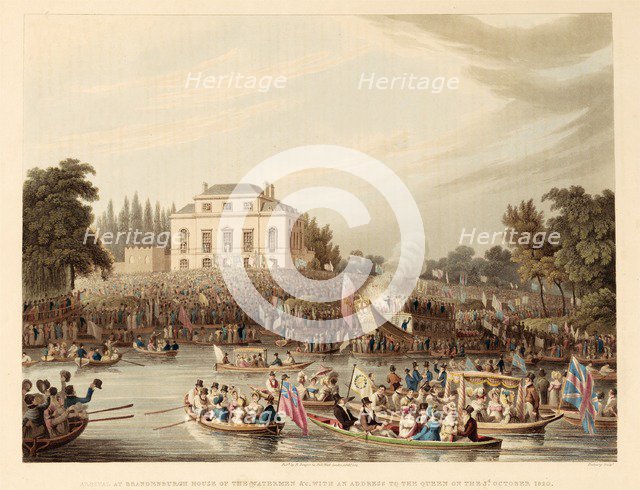 Arrival at Brandenburg House of the Watermen, etc with an Address to the Queen on the 3rd October 18 Creator: English School (19th Century).