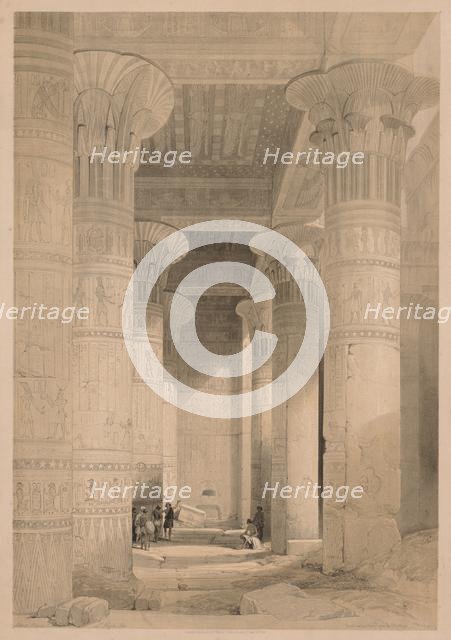 Egypt and Nubia: Volume I - Frontispiece, View under the Grand Portico, Philae, 1838. Creator: Louis Haghe (British, 1806-1885).