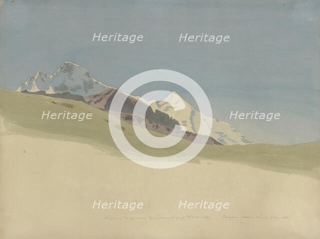 Eiger, Monch and Jungfrau, 1856. Creator: Carl Theodor Reiffenstein.