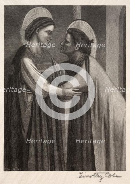 Old Italian Masters: Mary and Elisabeth, 1886. Creator: Timothy Cole (American, 1852-1931).