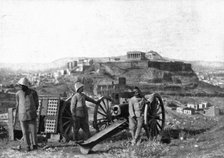 'Les Evenements de Grece; Piece d'artillerie de campagne en position sur la colline des Muses...1917 Creator: Unknown.