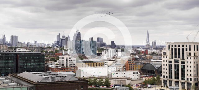 General view of the London skyline looking south-east from King's Cross, 2018. Creator: James O Davies.