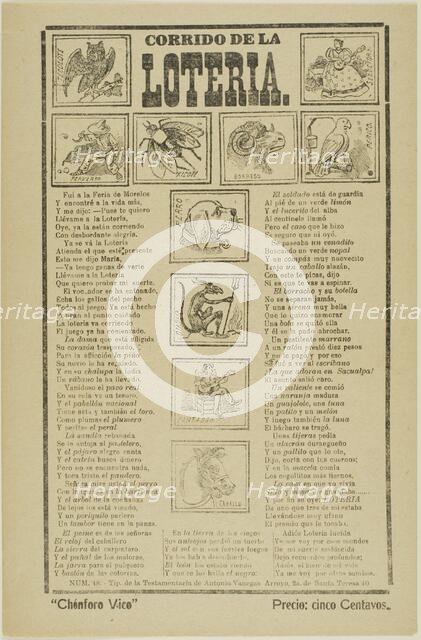 Corrido of the Lottery, n.d. Creator: José Guadalupe Posada.