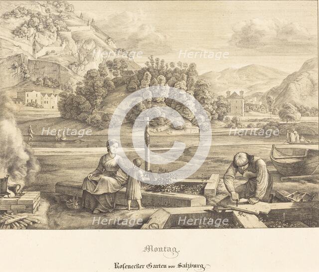 Montag - Rosenecker Garten vor Salzburg (Monday - Rosenecker Garden near Salzburg), 1823. Creator: Ferdinand Olivier.
