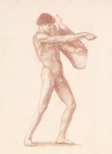 St George Series - Male Nude - Study of St George for 'St George slaying the Dragon', 1865-66. Creator: Sir Edward Coley Burne-Jones.