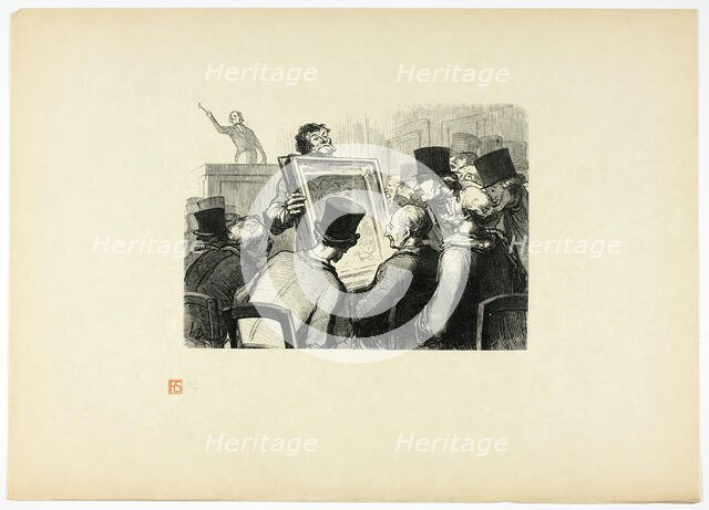 Les amateurs de tableaux à l'hôtel Bouillon, from Tirage Unique de Trente-Si..., 1862, printed 1920. Creator: Charles Maurand.