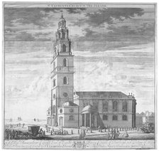 St Clement Danes Church, Westminster, London, c1719.                                                 Artist: Johannes Kip
