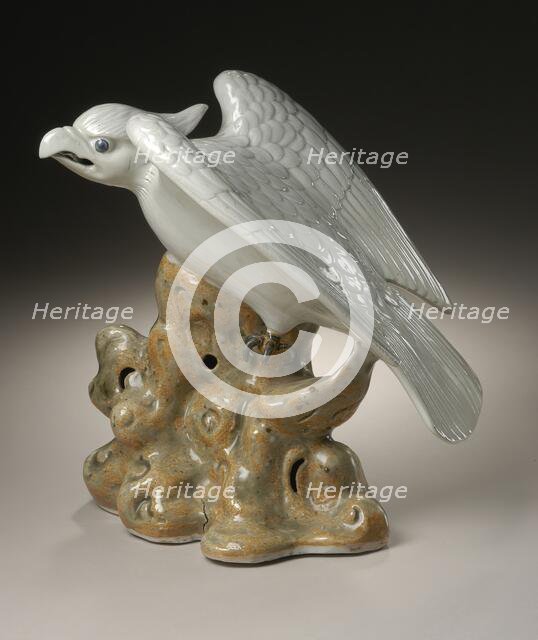 Okimono in the Form of an Eagle Landing on a Rock, 19th century. Creator: Unknown.