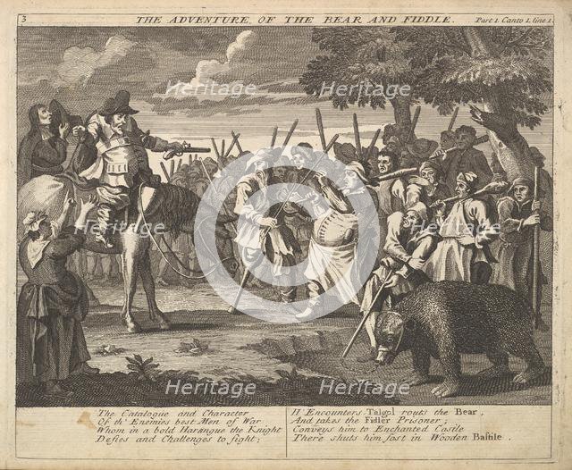 The Adventure of the Bear and the Fiddle (Plate 3: Illustrations to Samuel Butler's..., 1725-30 (?). Creator: William Hogarth.