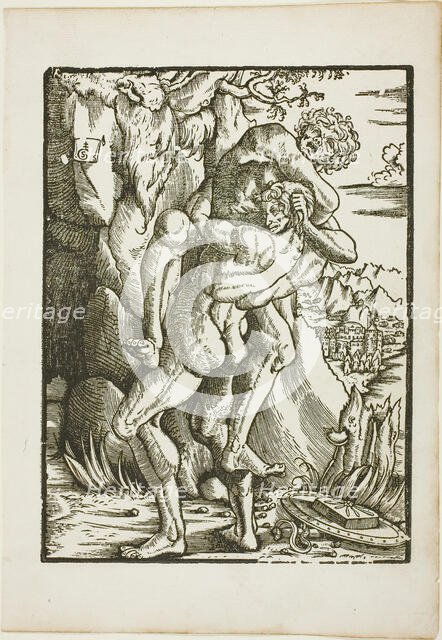 The Labors of Hercules: Hercules and Antaeus, c. 1528. Creator: Gabriel Salmon.