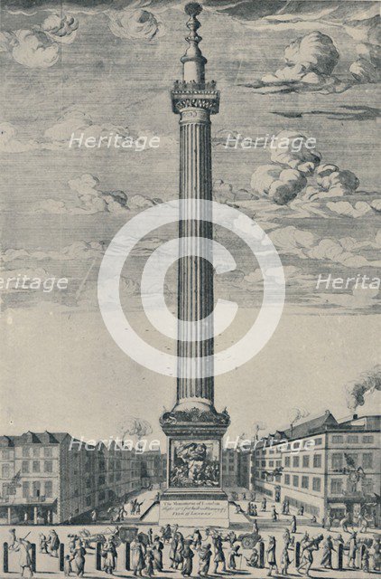 'The Monument of London, c1685', (1920). Artist: Unknown.