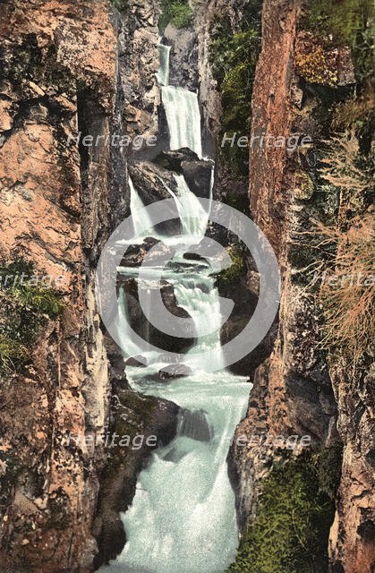 Cascade Waterfall near the Mouth of the Beltyr-Oek River, Left Tributary of the Katun..., 1911-1913. Creator: Sergei Ivanovich Borisov.