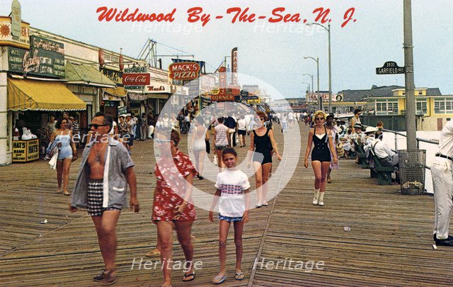 Boardwalk north of Garfield Avenue, Wildwood-by-the-Sea, New Jersey, USA, 1959. Artist: Lynn H Boyer Jr