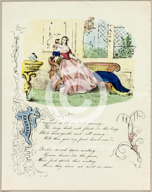 Fragrant is the Air and Wooing (valentine), c. 1842. Creator: Unknown.
