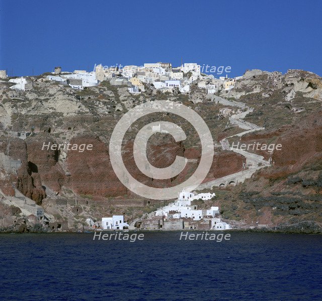 The town of Oia on Santorini Artist: Unknown