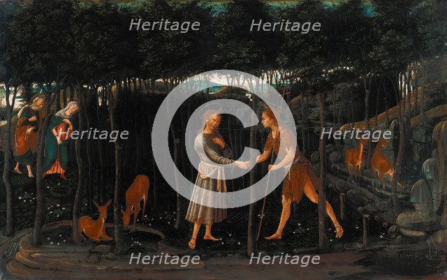 The Meeting of the Christ Child and John the Baptist. Artist: Jacopo del Sellaio (1442-1493)