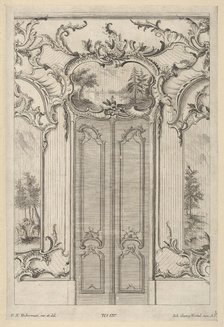 Wall Elevation with a Double Door, from 'Wandfüllungen', ca. 1748-70. Creator: Franz Xavier Habermann.