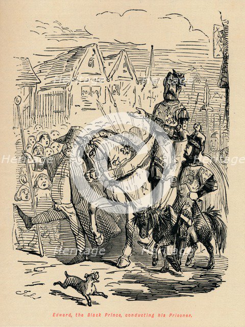 'Edward the Black Prince, conducting his Prisoner', c1860, (c1860). Artist: John Leech.