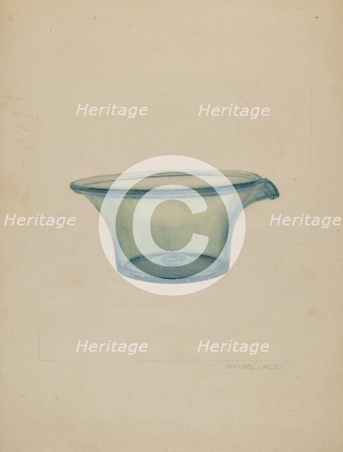 Glass Milk Pan, c. 1937. Creator: Michael J. Miceli.