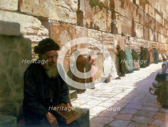 'The Wailing Wall, Jerusalem', 19th century. Artist: Visily Ivanovithch Navosoff